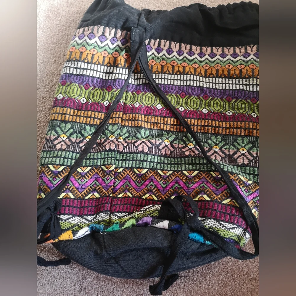 3/$45 Colorful Patterned Drawstring Bag - Picture 3 of 4